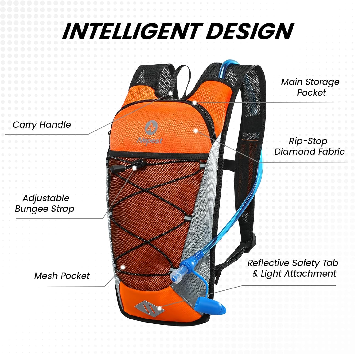 Thumbnail 1 de Nepest Hydration Backpack with 2L Water Bladder for Cycling, Hiking & Running