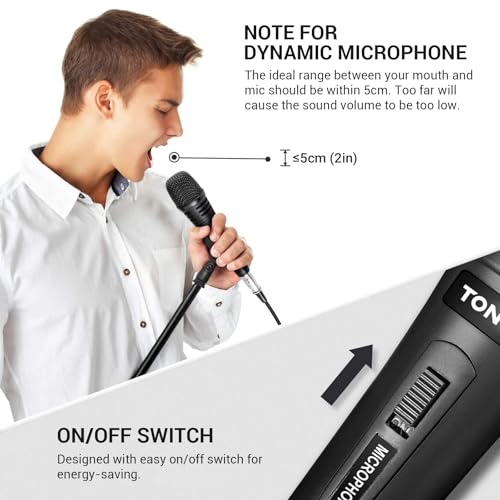 Detalle de TONOR Professional Vocal Microphone for Singing with 16.4ft/5m XLR Cable and Heavy-Duty Stand