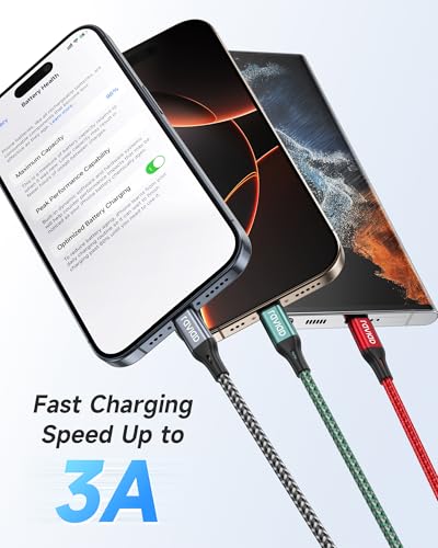 Thumbnail 1 de RAVIAD Cable USB C [3Pack 2M] Cable USB C Carga Rapida 3A Carga Rápida y Sincronización Nylon Cable Cargador Tipo C para iPhone 16 15 Pro Max, Galaxy S25 S24 S23 S22 S21 S20 A53, Huawei P60