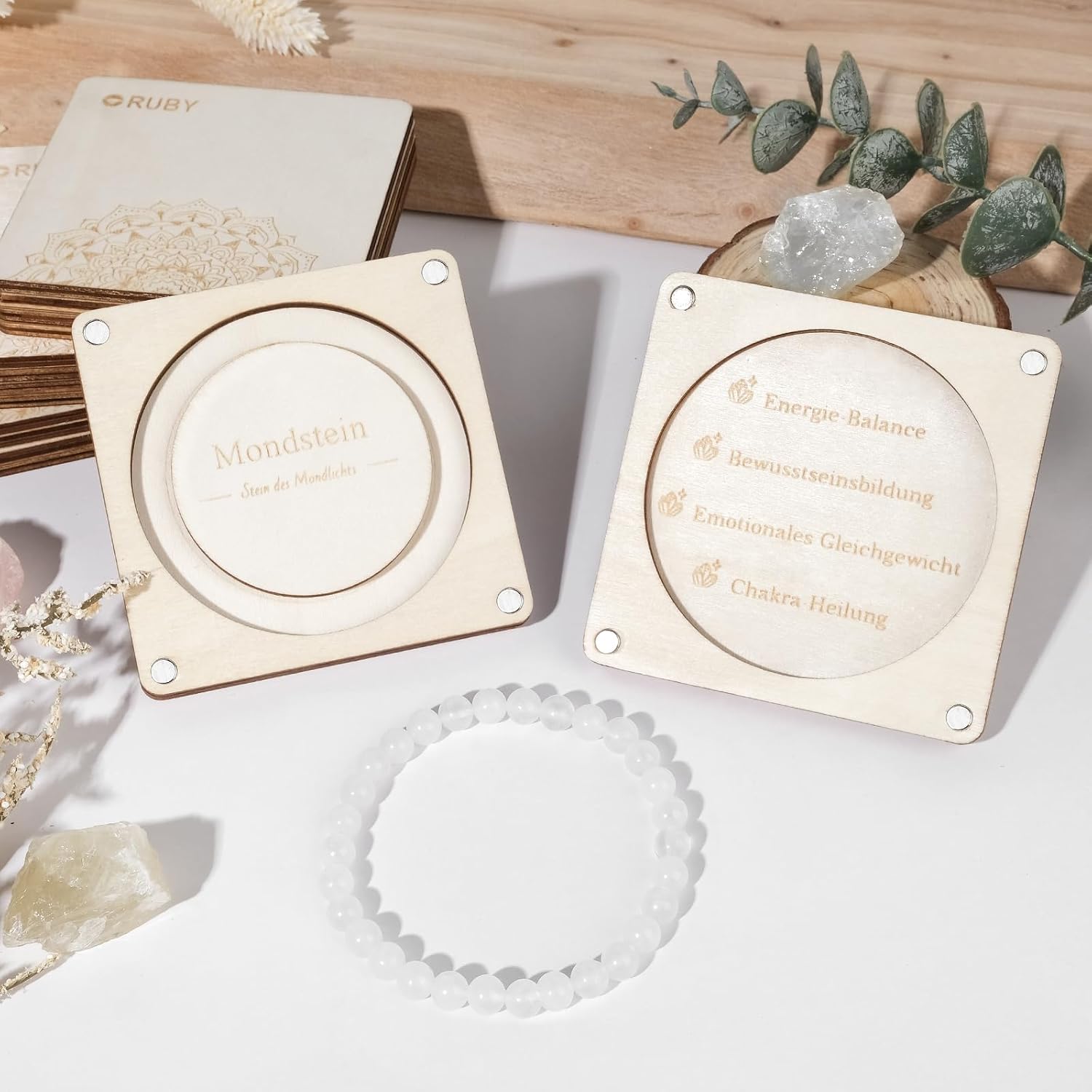 Thumbnail 6 de RUBY 6mm Heilstein Armband für Damen – Mondsteinhandwerk, mit Geschenkbox und Ersatzperlen