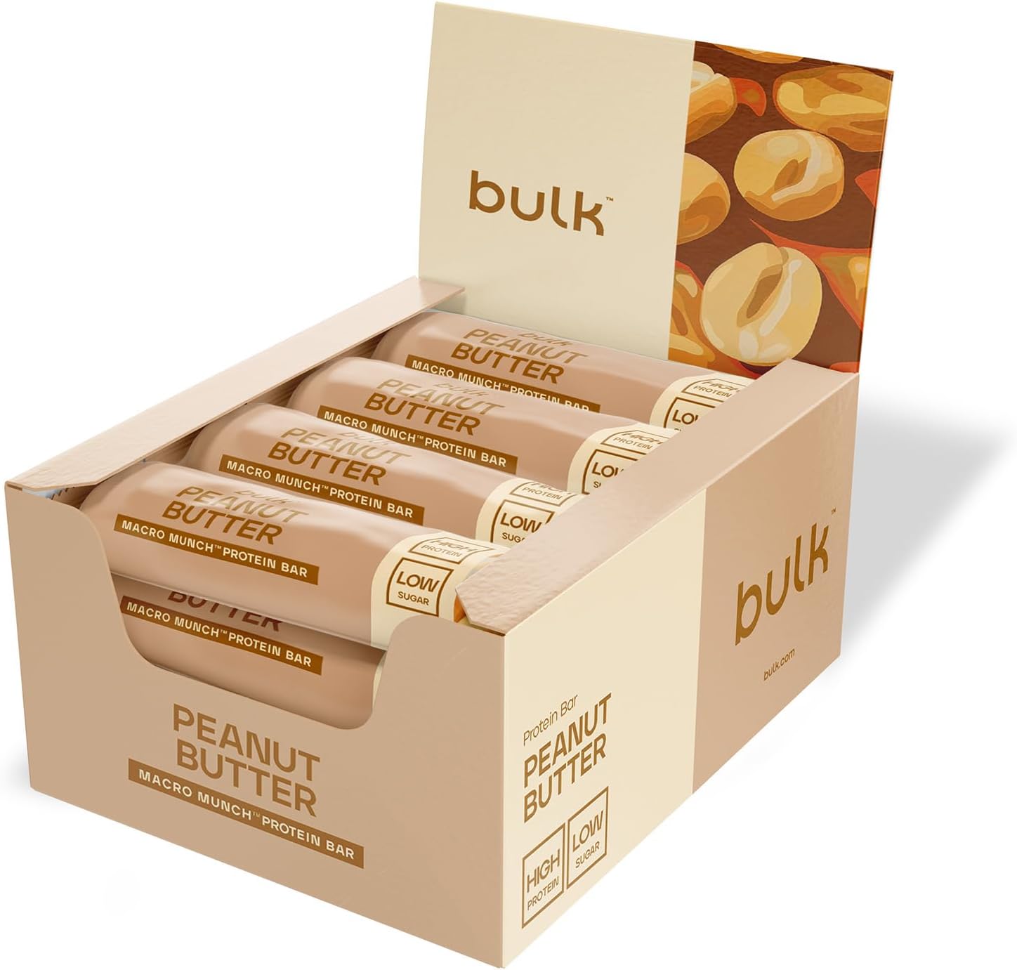 Bulk Macro Munch Barre Protéinée | White Chocolat Arachide Butter – 12 x 62 g, 20 g de protéines par barre