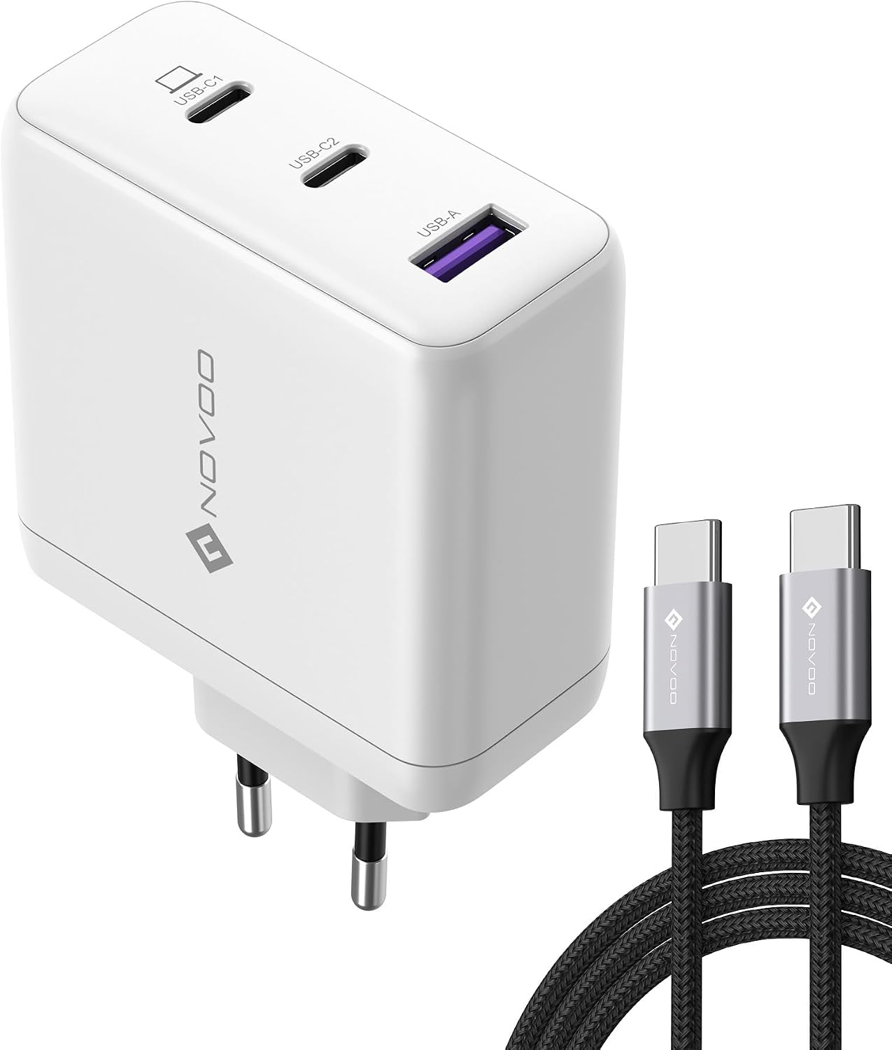 Detalle de NOVOO Caricabatterie USB C 120W 3 porte