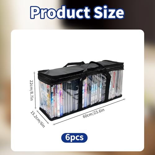 Thumbnail 1 de DYUEE 6Pack Transparent DVD Storage Bags – Clear PVC Media Organizer for 240 Discs