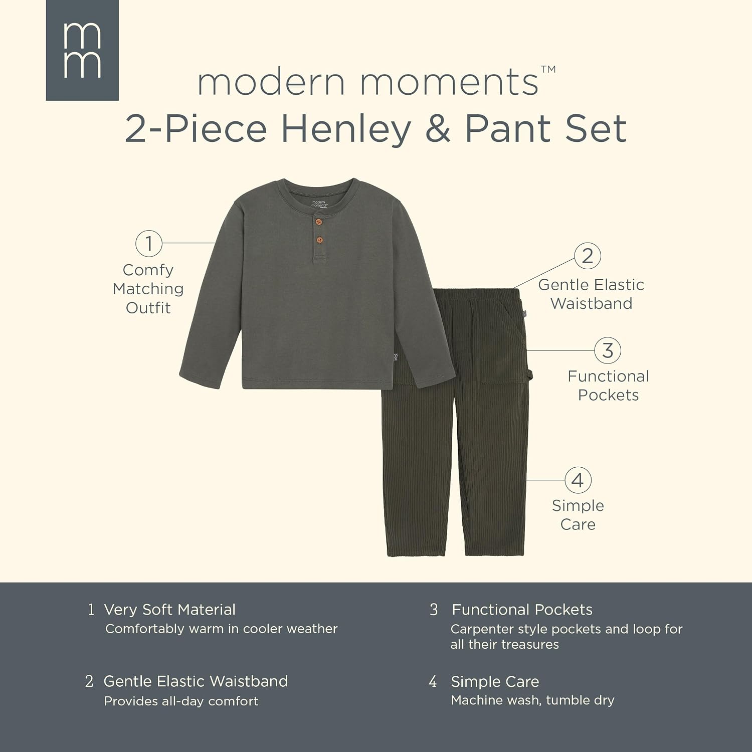 Thumbnail 5 de Modern Moments by Gerber Toddler Boys' Henley and Pants Set, 4T