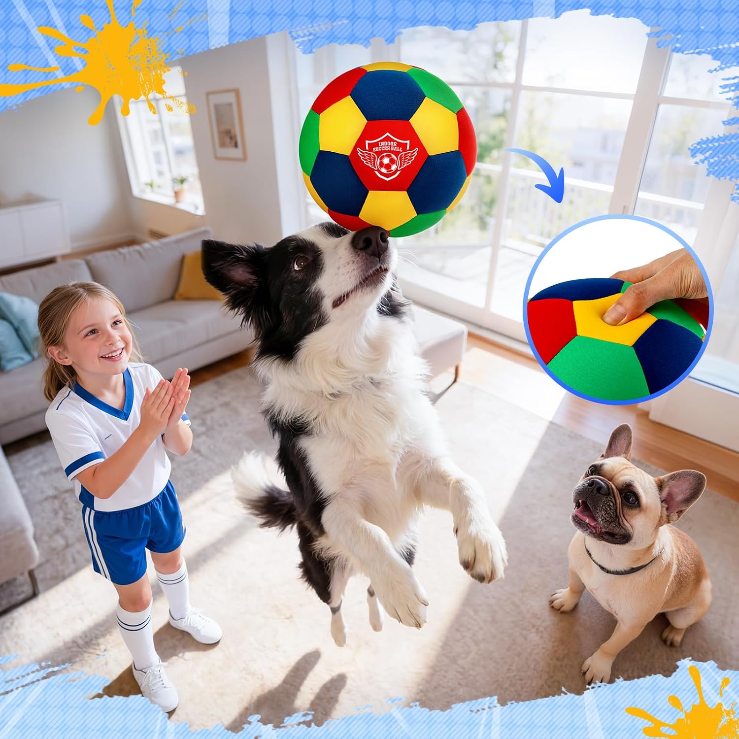 Detalle de HopeRock IB001-1 Indoor Soccer Ball, Size 4 Soft Foam for Kids