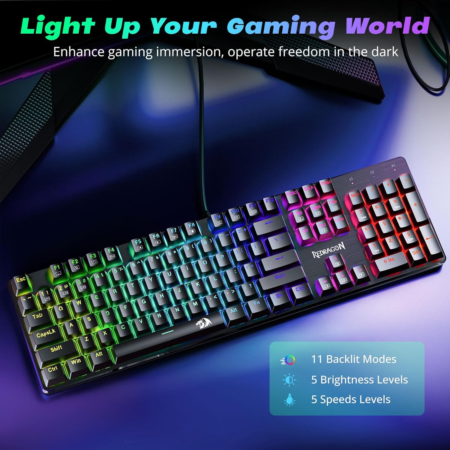 Detalle 2 de Redragon K671 Mechanical Keyboard 11 backlights ⌨