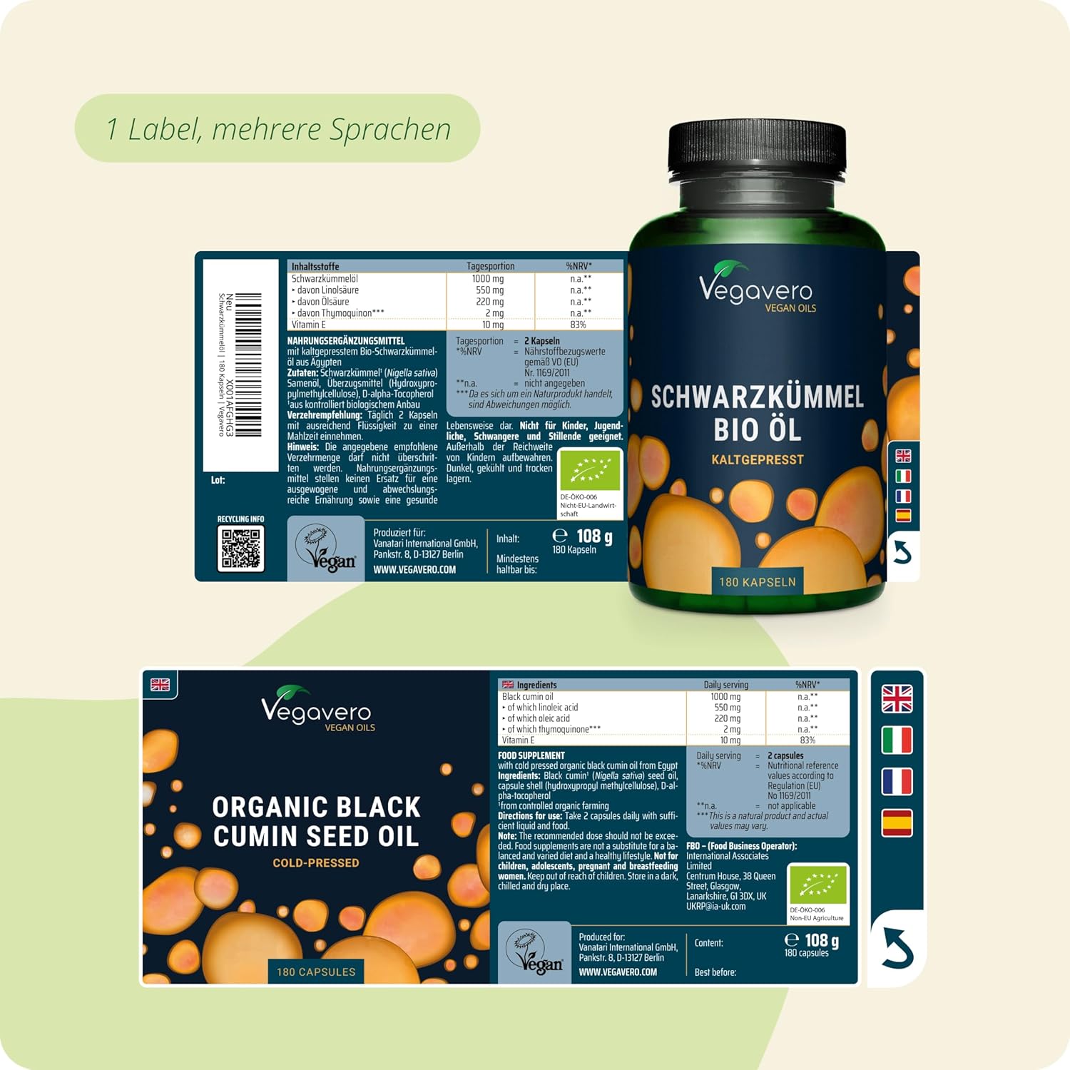 Thumbnail 5 de Vegavero Bio Schwarzkümmelöl Kapseln 1000 mg