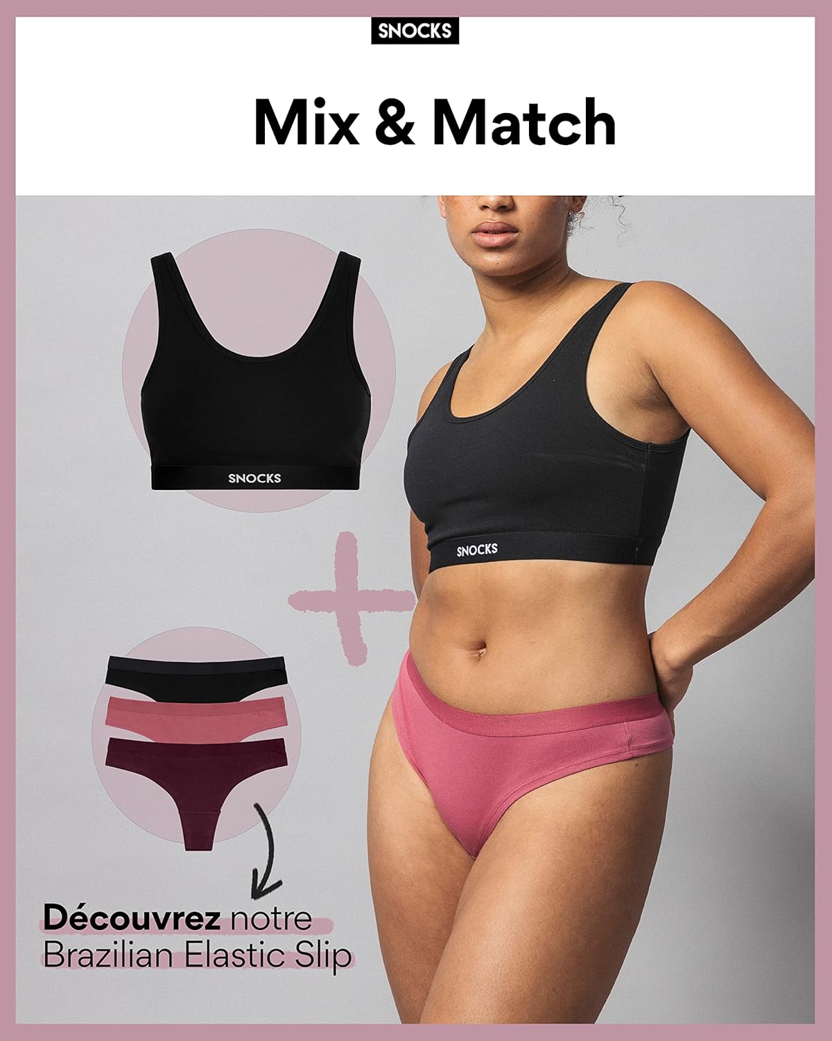 Detalle de Snocks 1-Pack Soutien-Gorge Souple Bustier Femme – coton bio, confort au quotidien