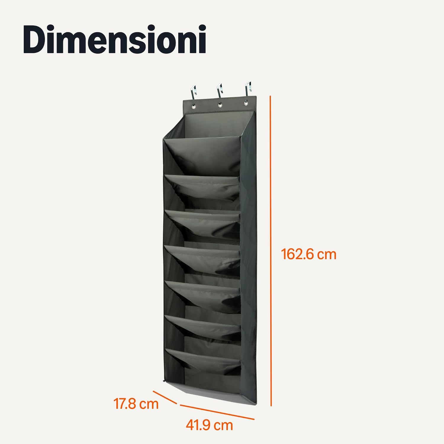 Thumbnail 4 de Amazon Basics Organizer per scarpe da appendere alla porta — 8 ripiani, grande, grigio antracite