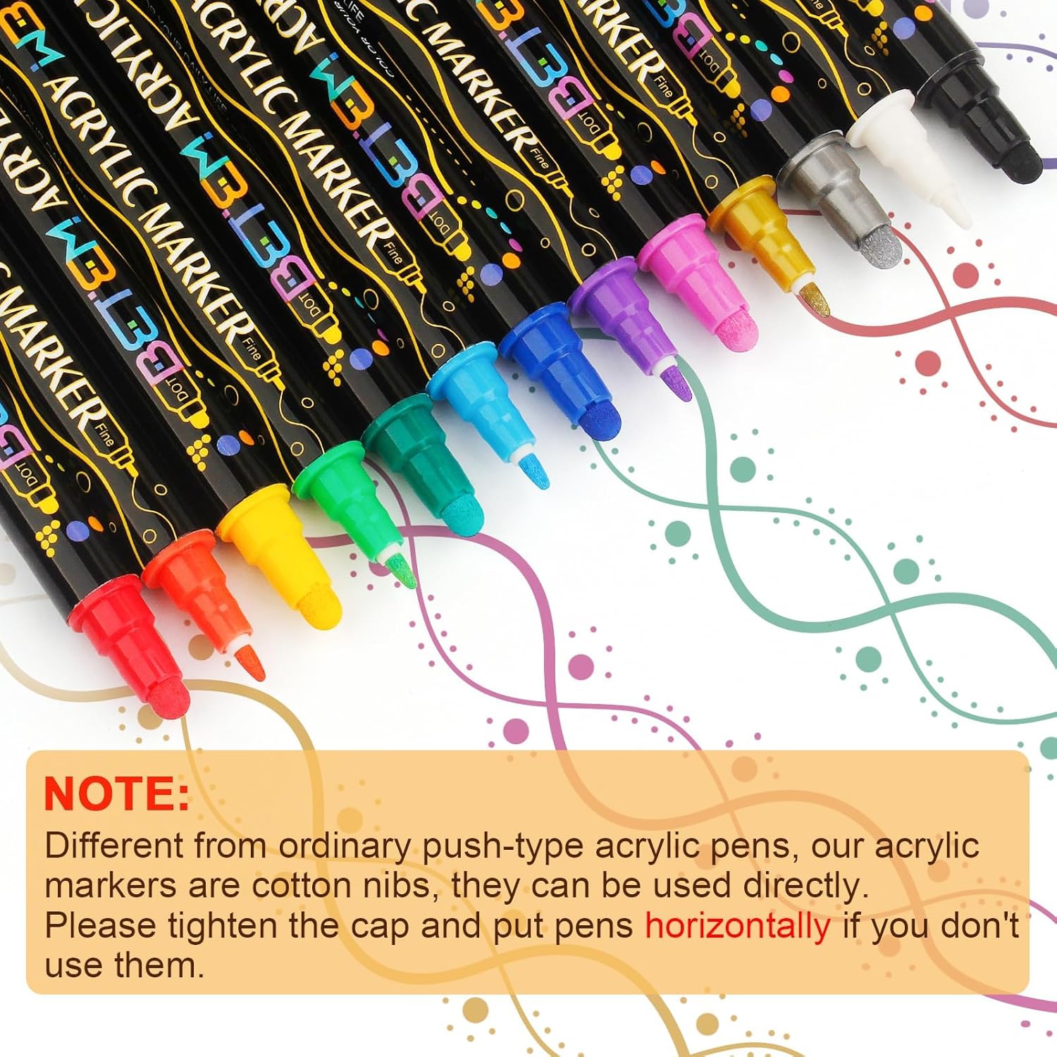 Thumbnail 1 de Betem Acrylic Paint Markers Pens (Dual Tip) – 120 dual-tip colours for wood, fabric, canvas and more