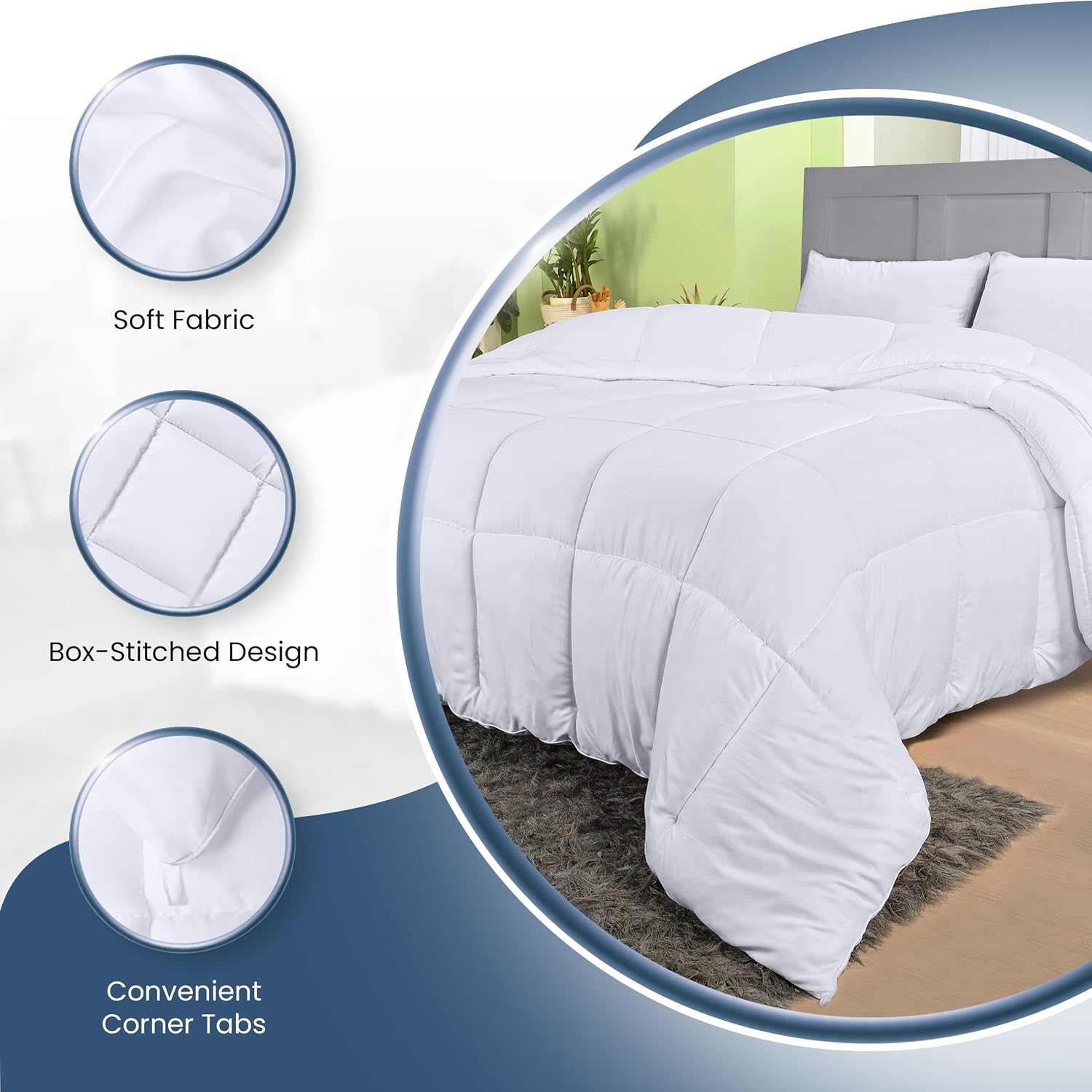Thumbnail 6 de Utopia Bedding Duvet Insert, Queen 88 x 88 Inches, White, Down Alternative