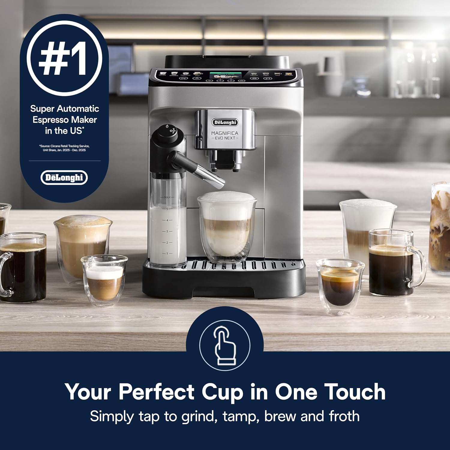 Thumbnail 2 de De'Longhi Magnifica Evo Next: Fully Automatic Espresso Machine with Built-in Grinder