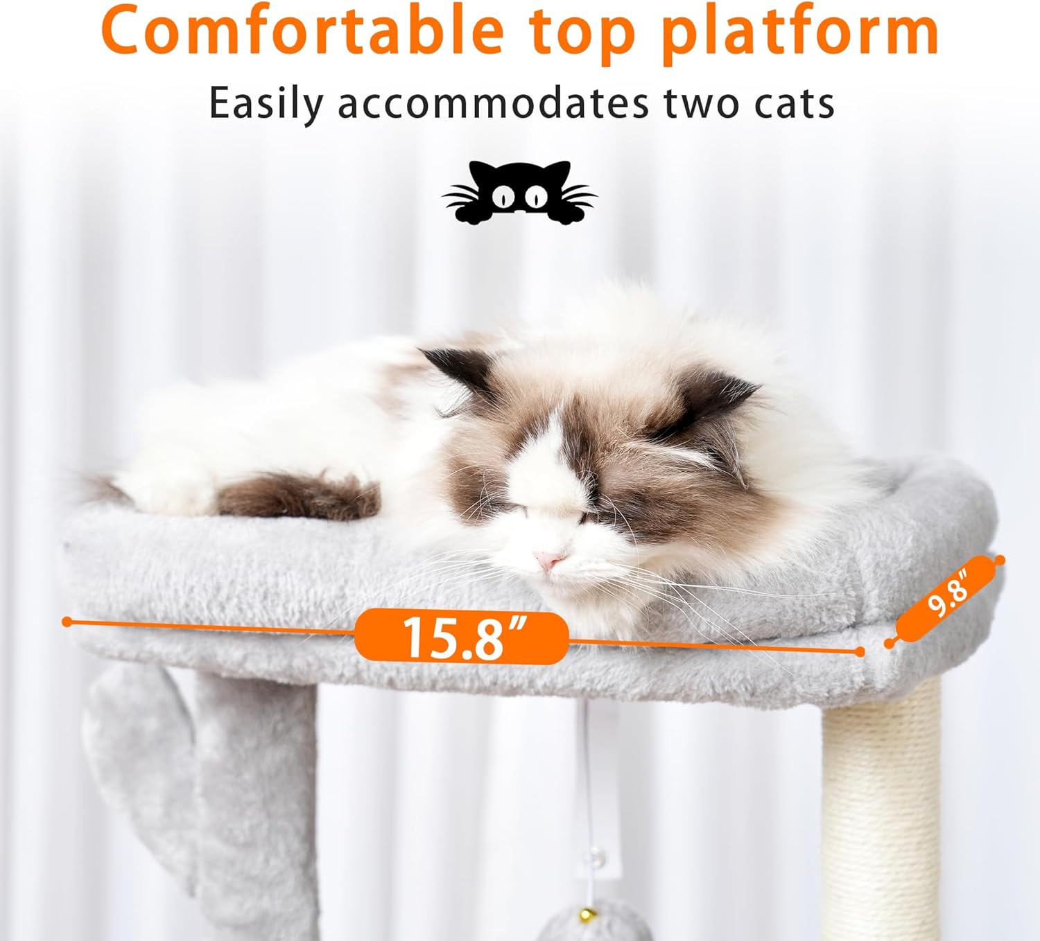 Thumbnail 1 de Heybly Cat Tree, 100 cm Tower Condo with Cat Scratching Post – Indoor Cat Playground