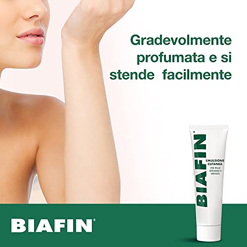 Detalle de Biafin Emulsione Cutanea Idratante Lenitiva: crema 100 ml per pelle sensibile e irritata