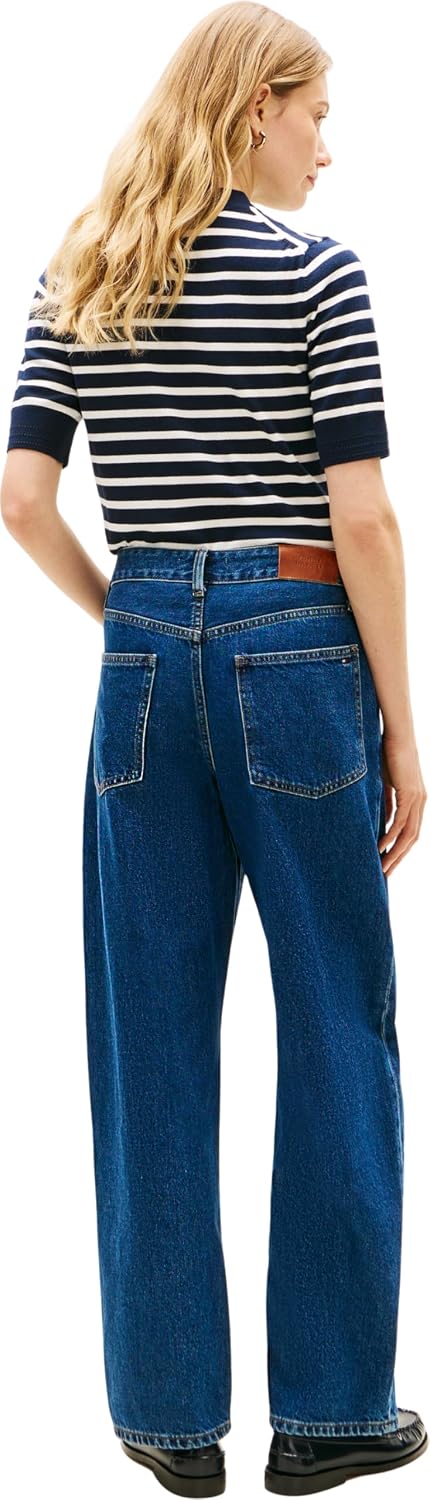 Detalle de Tommy Hilfiger DNM EMI Barrel RW Ww0ww49665 – Jeans da Donna in Denim Barrel