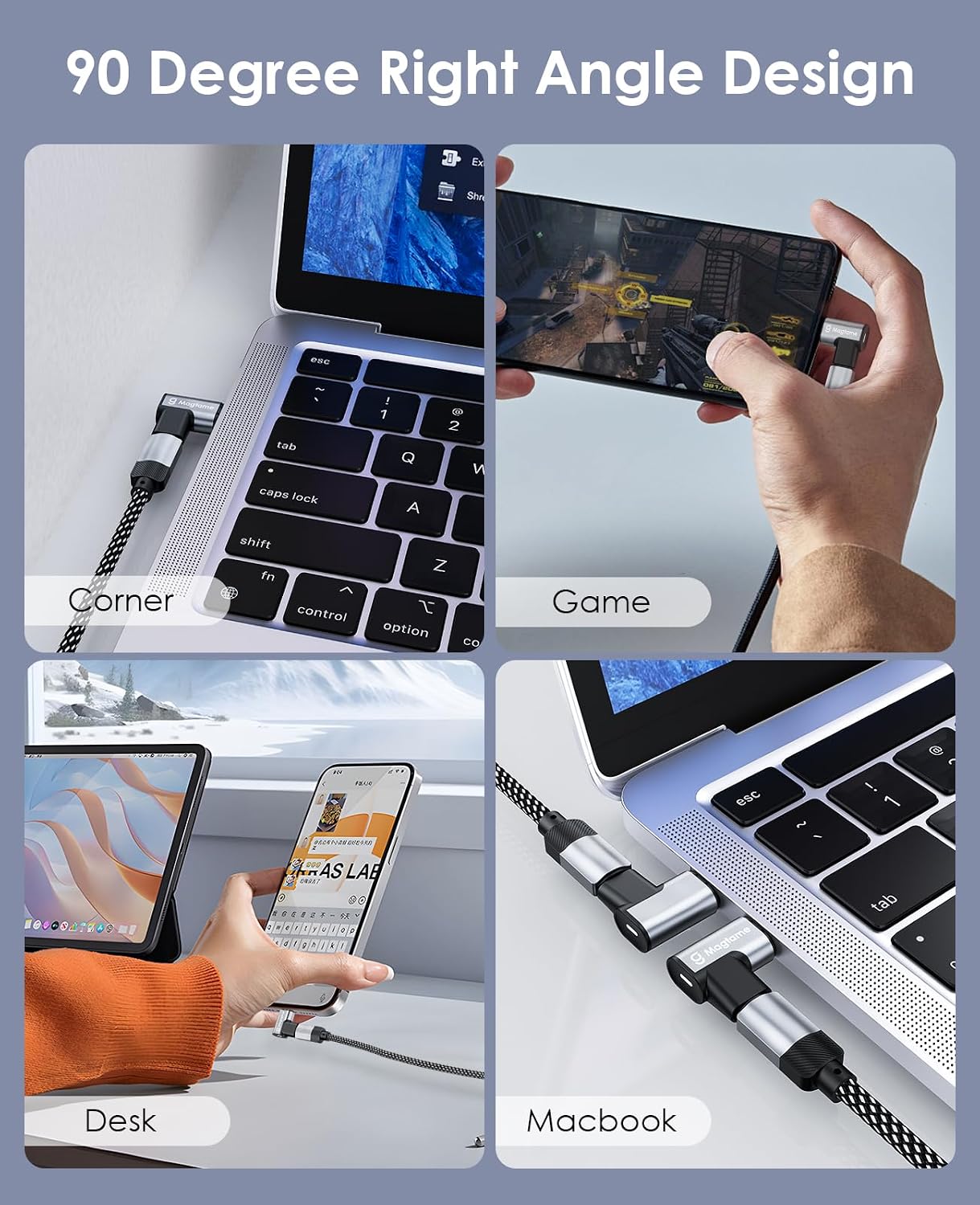 Detalle 2 de Magtame Adaptador USB C Magnético 90° – 240W ⚡