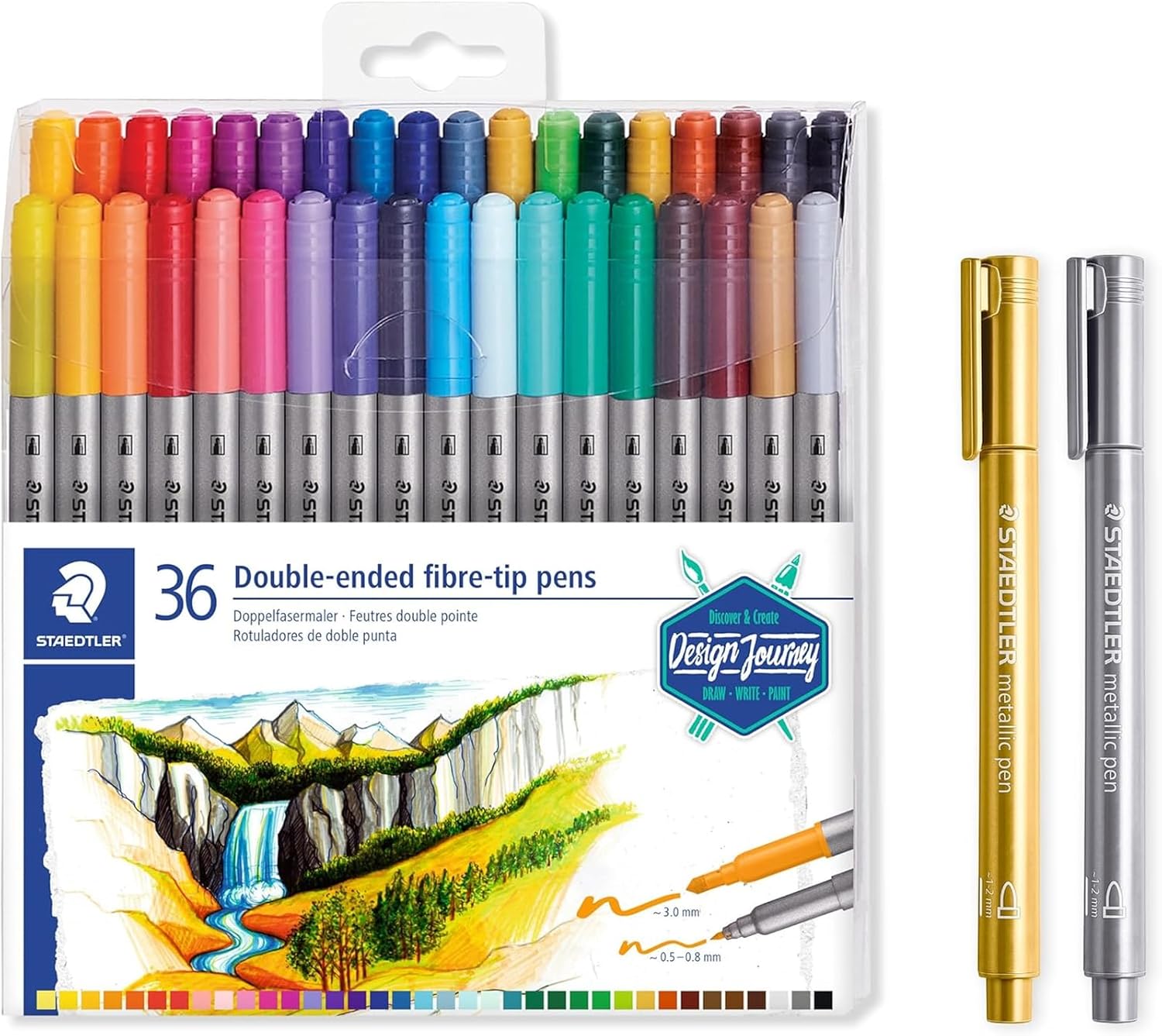 Thumbnail 6 de STAEDTLER Doppelfasermaler TB36 – Zweifach-Spitzen, 36 Leuchtfarben, Schachtel mit Klarsicht