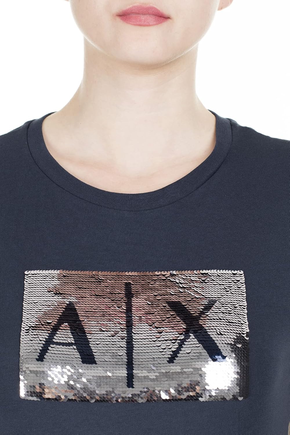 Thumbnail 6 de Armani Exchange 8NYTDLYJ73Z T-shirt Donna: vestibilità aderente e paillettes reversibili in 100% cotone