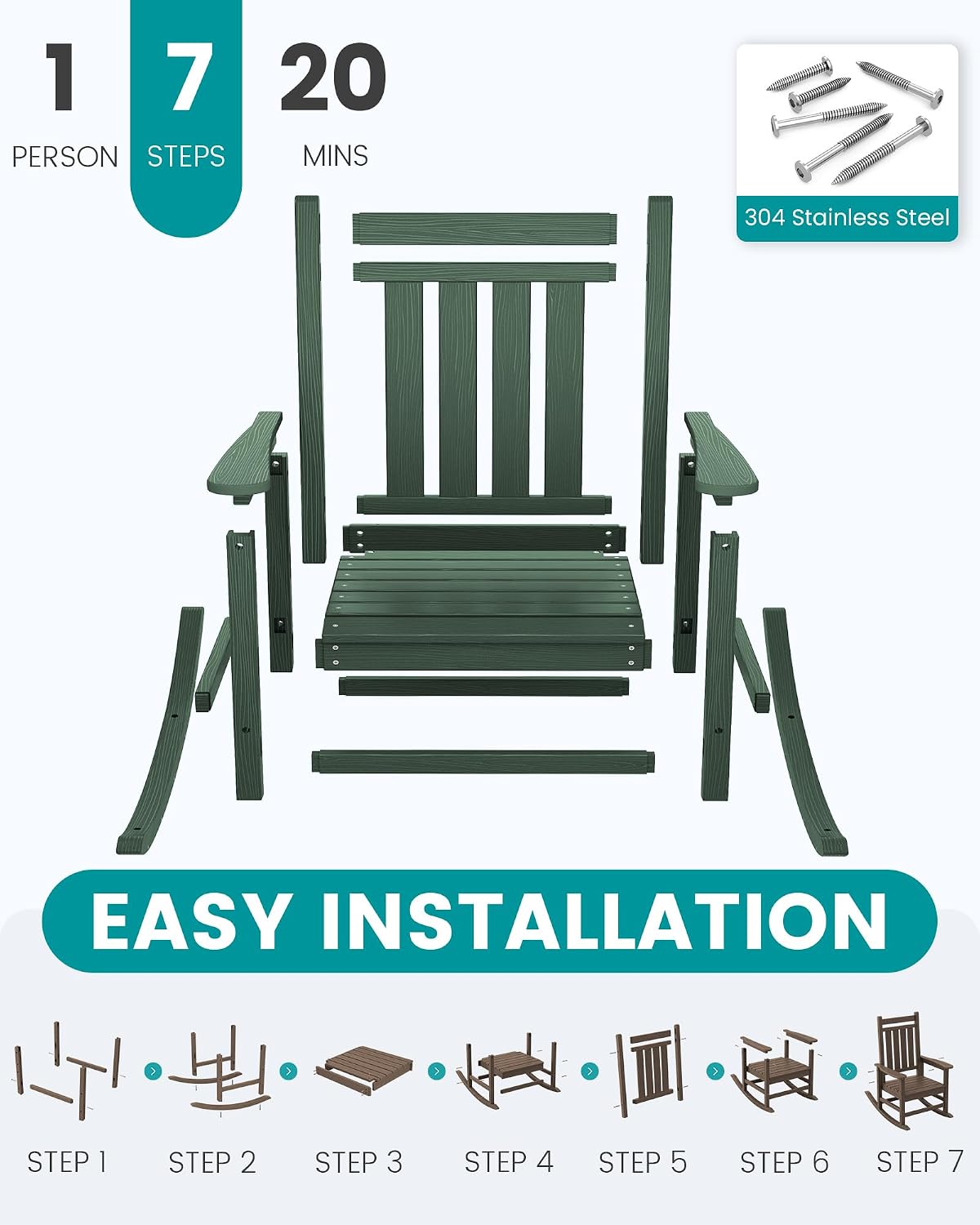 Thumbnail 6 de SERWALL Outdoor Rocking Chair HDPE