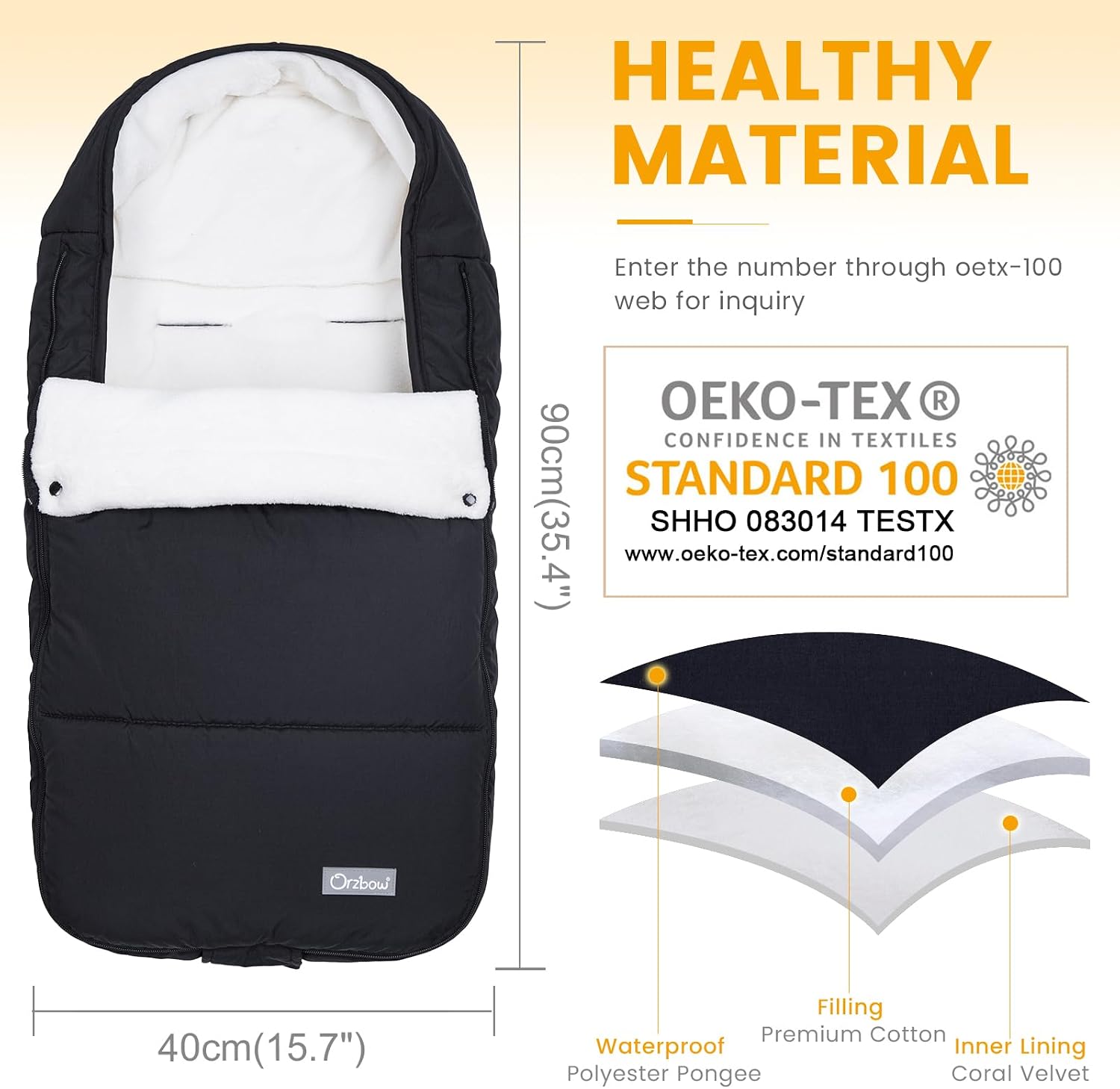 Thumbnail 4 de Orzbow Winter Footmuff Universal pushchair footmuff