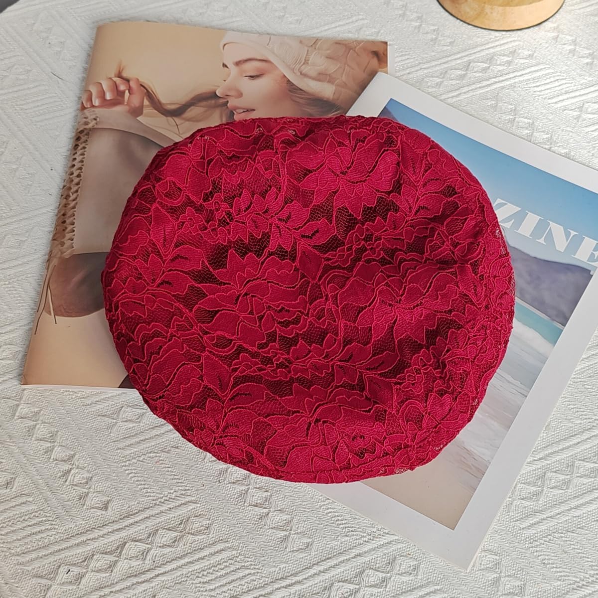 Thumbnail 4 de HIQIU Baskenmütze Damen Spitze 55–58 cm