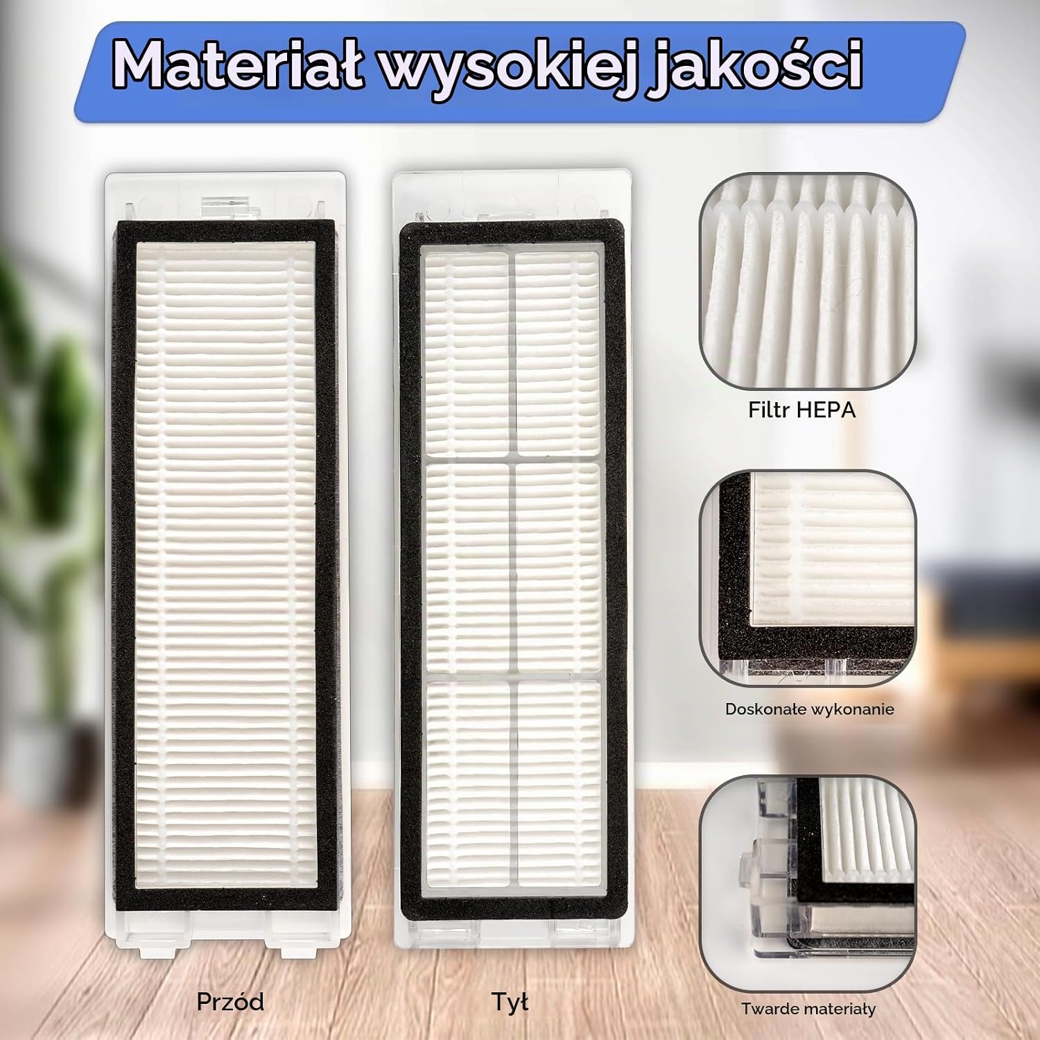 Detalle 1 de FILTERIST Q Revo – 5 wymiennych filtrów HEPA do robota Roborock Q Revo