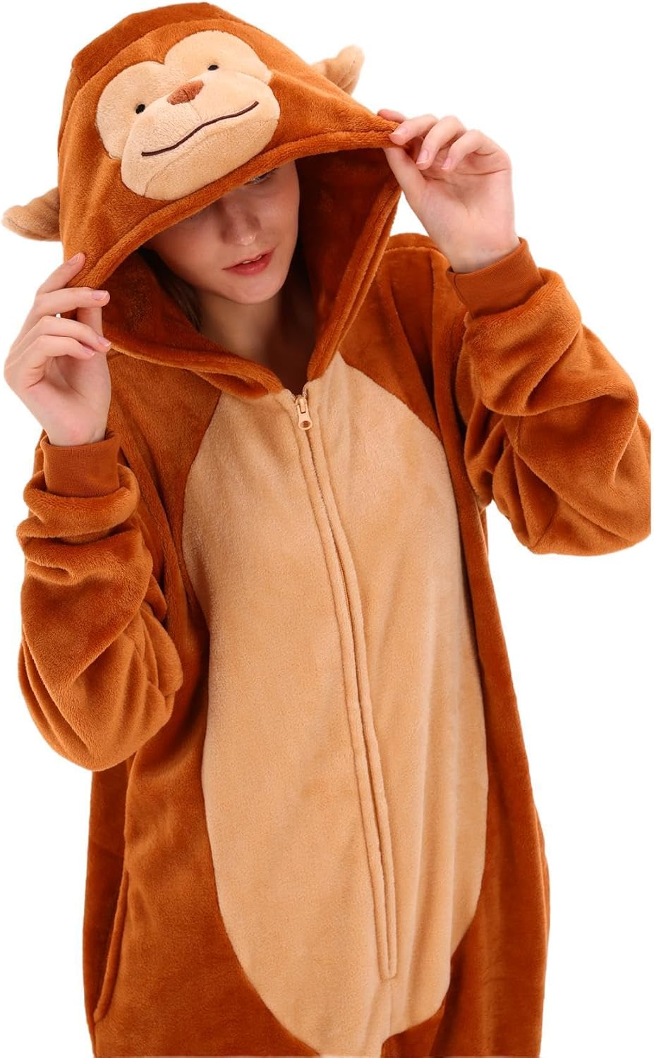 Thumbnail 6 de COSUSKET Snug Fit Adult Monkey Onesie Pajamas, Flannel, Zip Closure