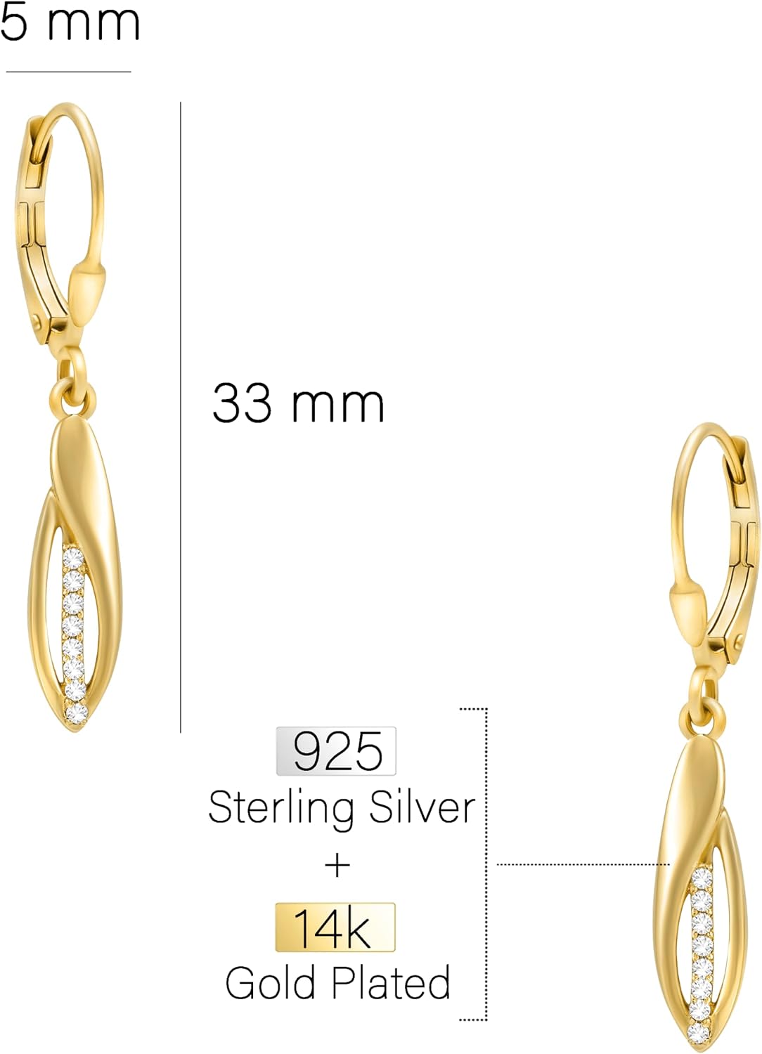 Detalle 2 de SOFIA MILANI Damen Ohrringe 925 Silber – Oval mit Zirkonia