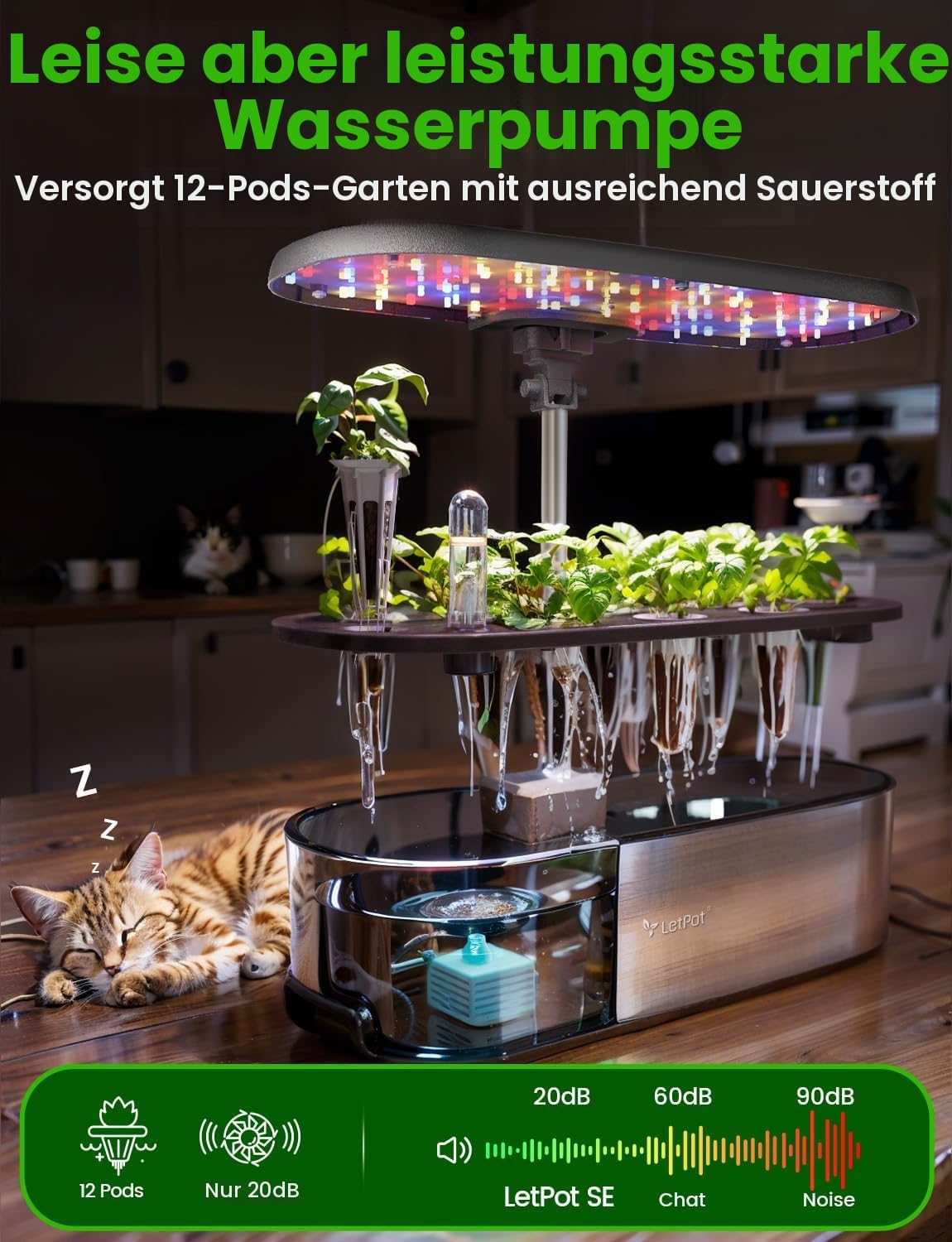 Thumbnail 3 de LETPOT LPH-SE WiFi Hydroponisches Anzuchtsystem – 12 Hülsen, LED‑Beleuchtung, App-Steuerung