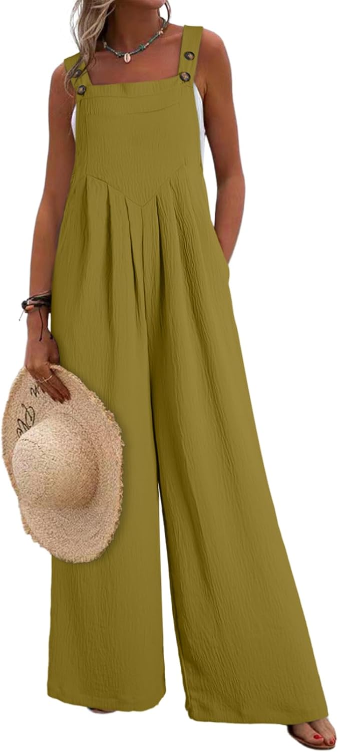 Detalle 2 de Dokotoo wide leg overalls jumpsuit for women