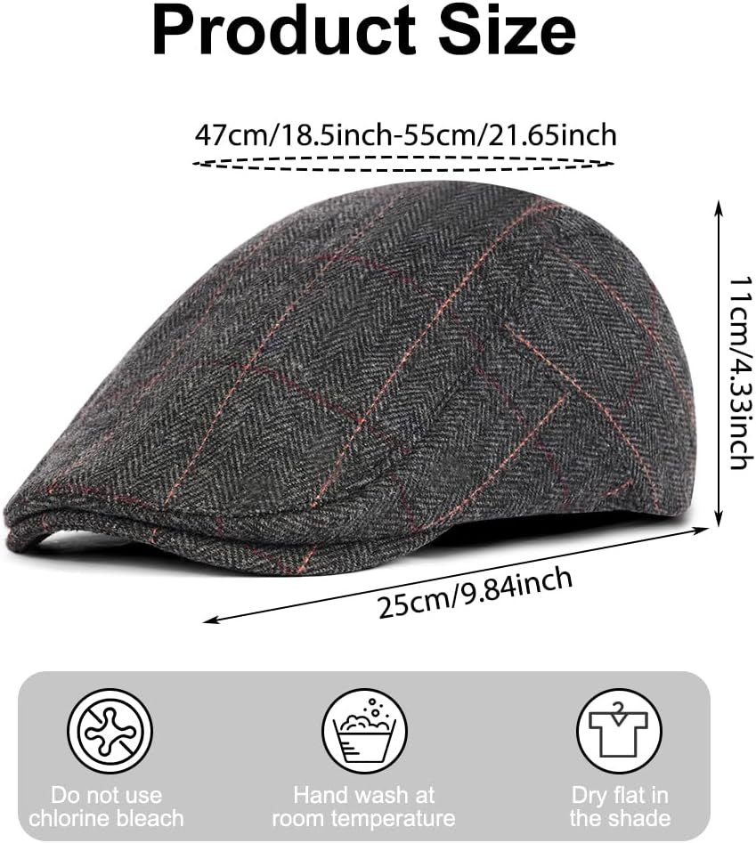 Detalle 2 de ACWOO Ajustable Boinas Gorra plana gris oscuro