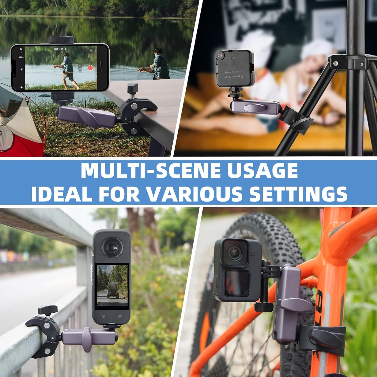 Thumbnail 5 de BRDRC Pocket 3/4 Camera Bike Mount Clamp for DJI Osmo Pocket and GoPro (with 360° rotation)