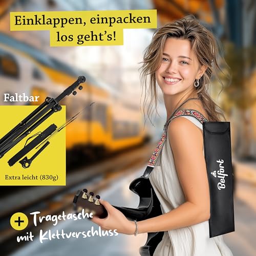 Detalle de Belfort Notenständer klappbar 2-in-1 für Tisch & Stativ, höhenverstellbar