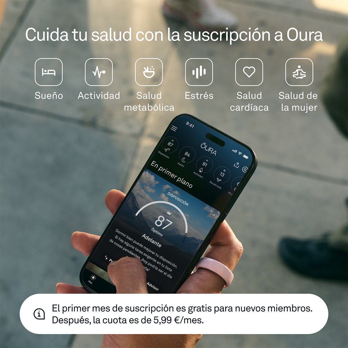 Thumbnail 3 de Oura Ring Gen4 Ceramic Blanco nube ⌚