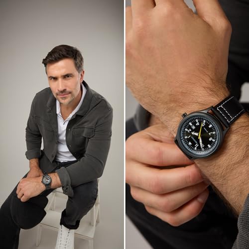 Thumbnail 5 de Sekonda Men's Quartz Watch with Analogue Display and Black Leather Strap 3882.27