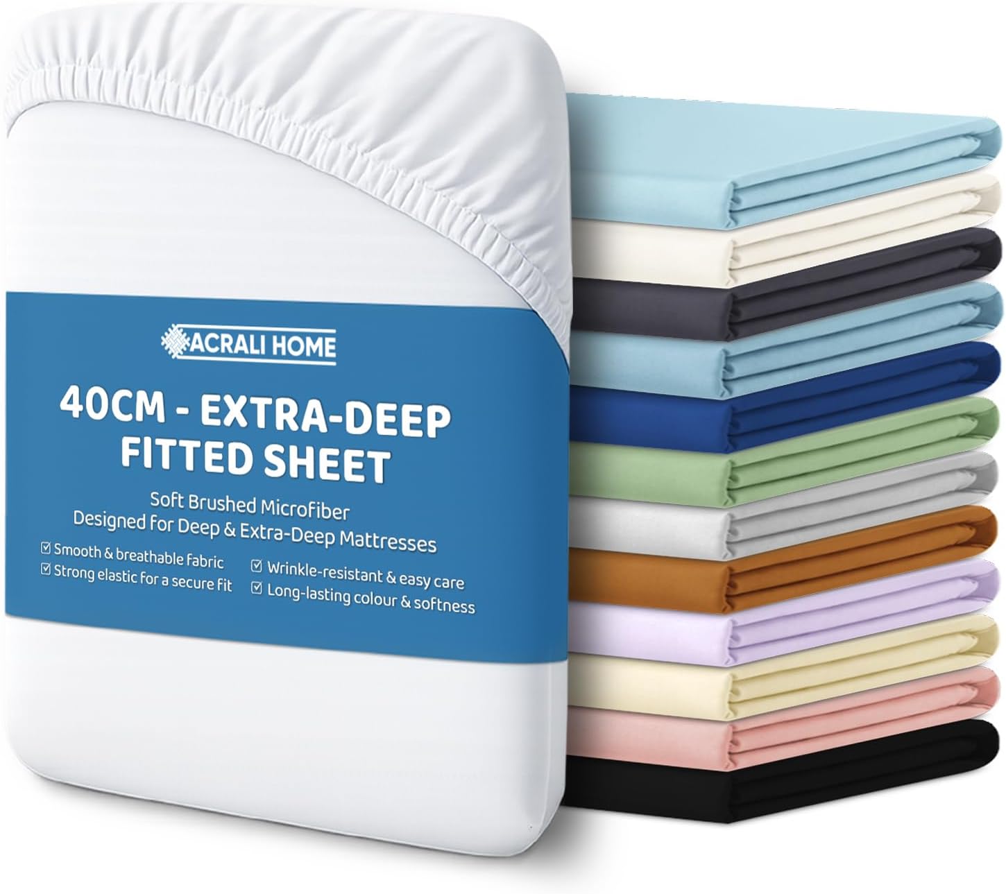 Detalle de ACRALI HOME Double fitted sheet 40cm