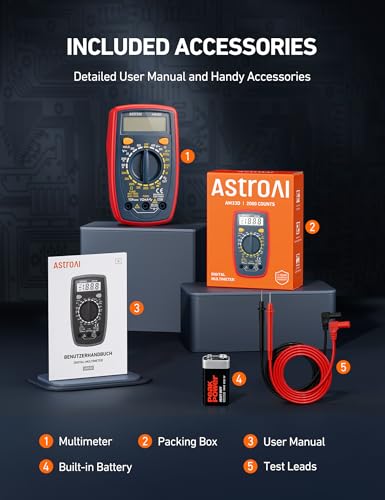 Thumbnail 6 de AstroAI Digital Multimeter 2000 Counts with Backlit LCD – Practical DIY Tool for Home use