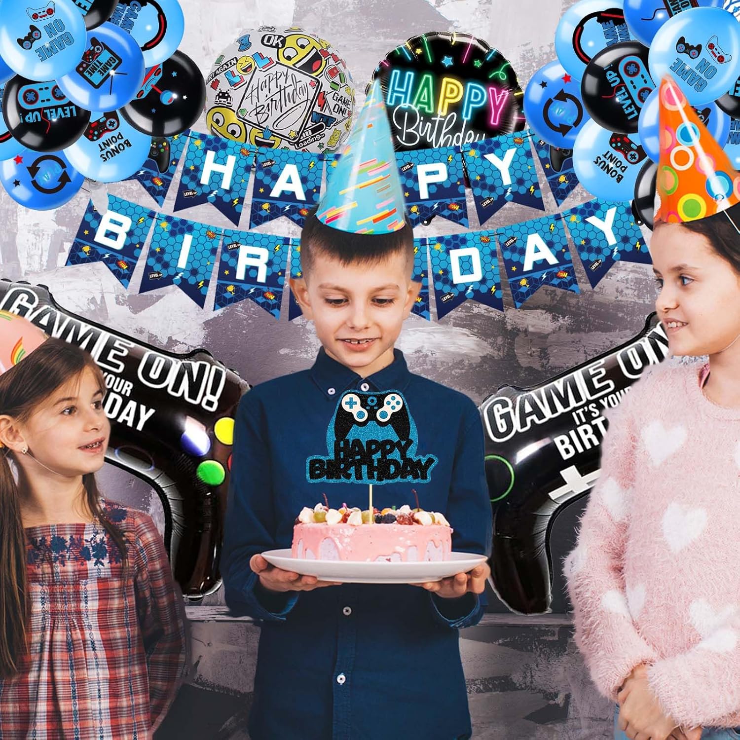 Thumbnail 5 de Betensh 10. Geburtstag Junge Luftballon Set – Videospiel-Themen Dekoration in Blau