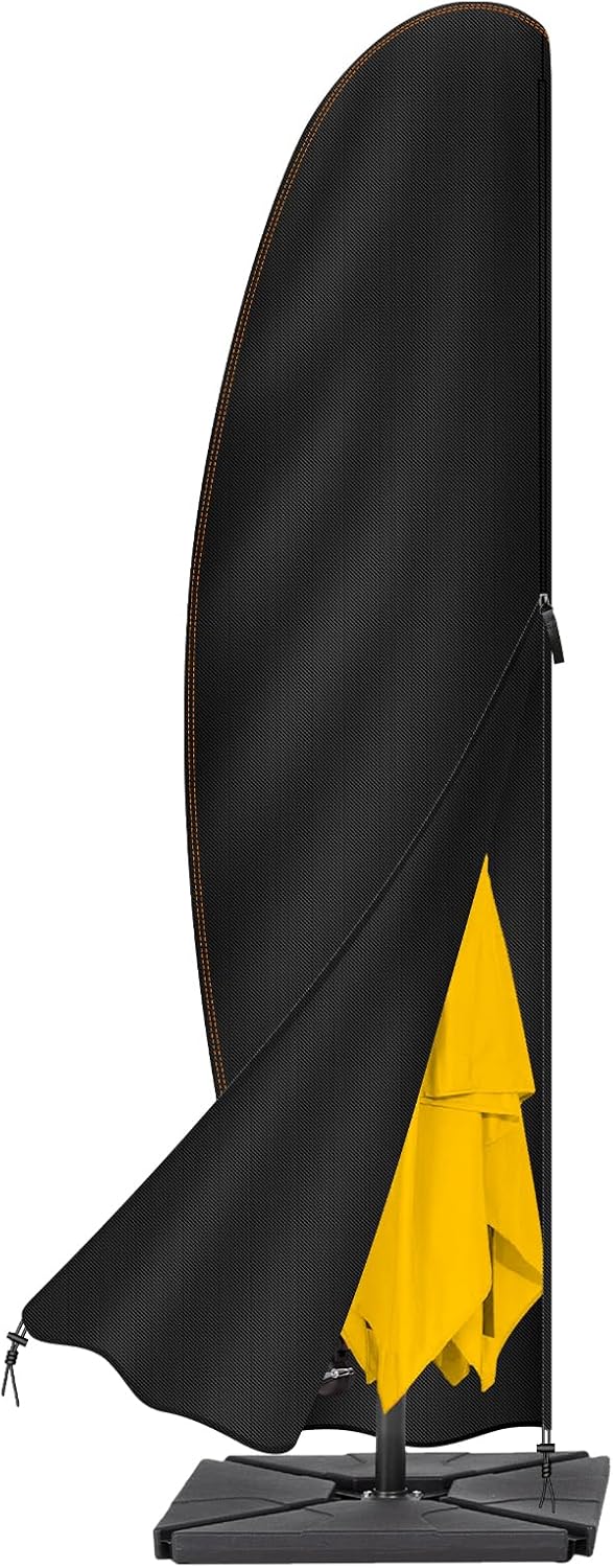 Detalle de Raword Housse Parasol Déporté en Tissu Oxford 420D – Étanche et Fermeture éclair, Noir (2,7–3,4 m)