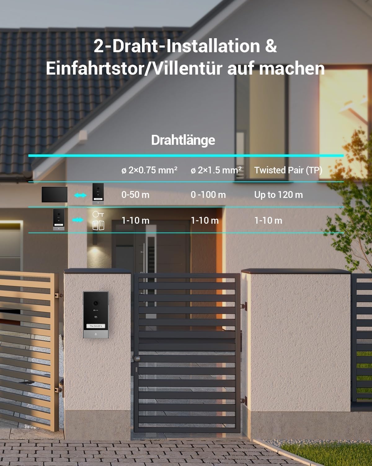 Thumbnail 1 de EZVIZ 2K Video-Türklingel-Set HP7 2-Familien-Kit mit Türsprechanlage, 7-Zoll-Touchmonitoren und KI Personenerkennung
