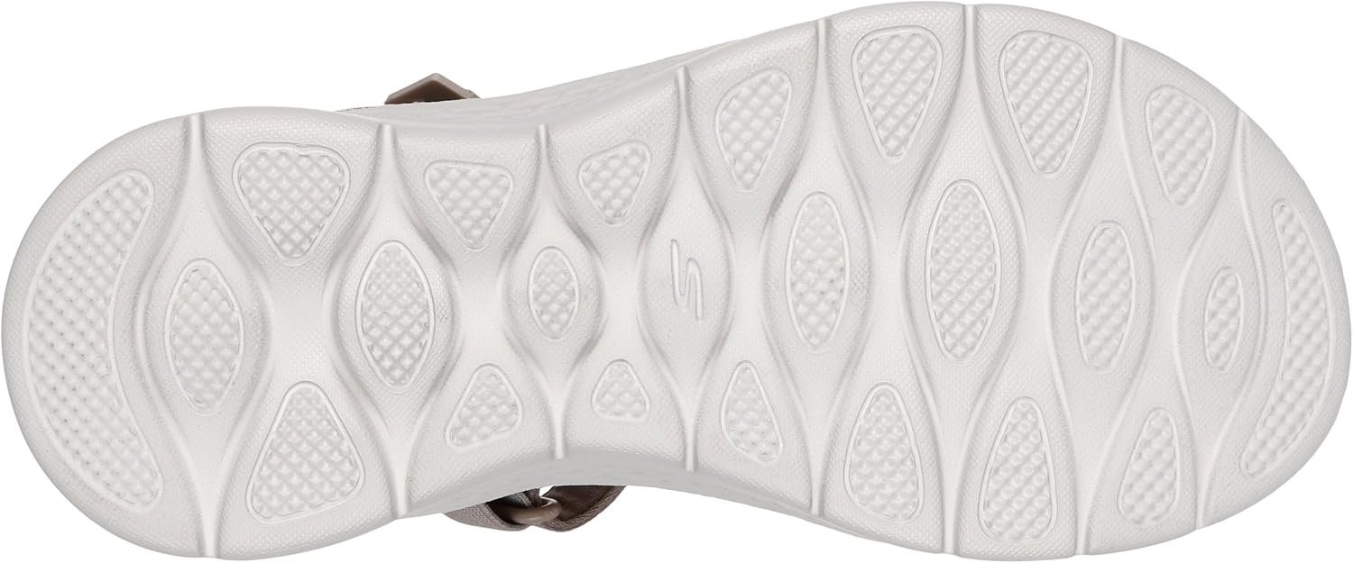 Detalle de Skechers Mujer Go Walk Flex Sandal Illuminate Slip-In Taupe Textile (38 EU)