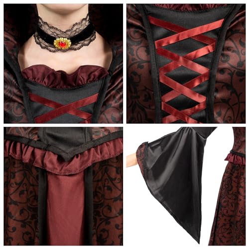 Detalle de Spooktacular Creations, costume de vampire pour fille avec robe longue gothique