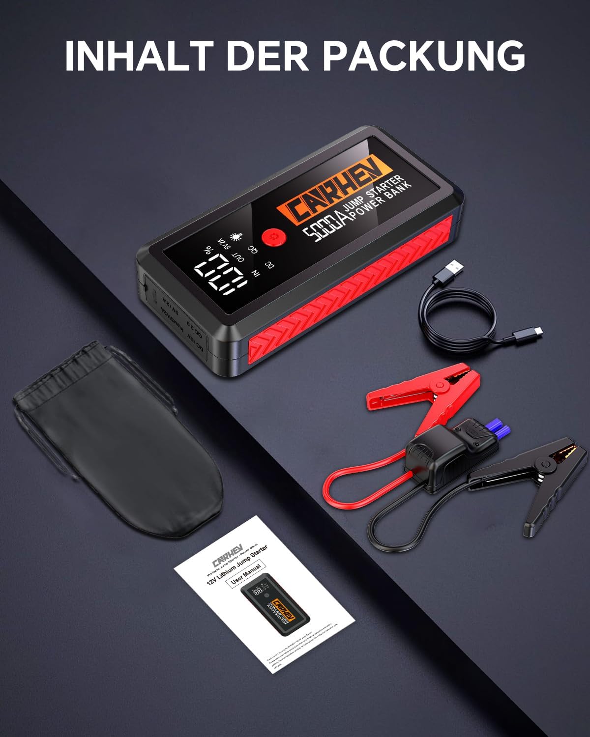 Thumbnail 6 de CARHEV 5000A Starthilfe Powerbank 26.800 mAh