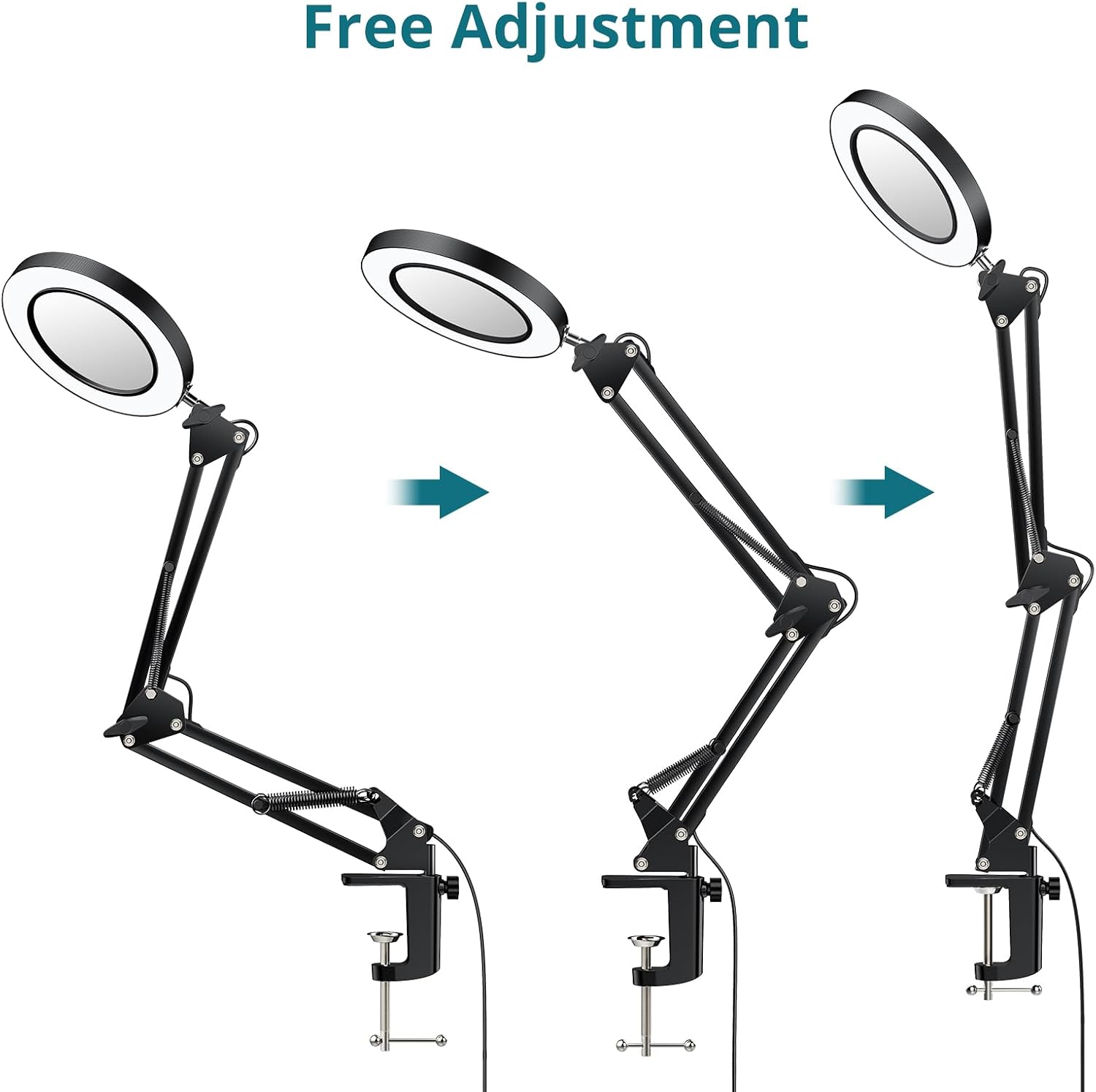 Detalle de YGiTK Magnifying Glass with Light: A Practical Desk Lamp Magnifier for Reading, Crafting and Repairs