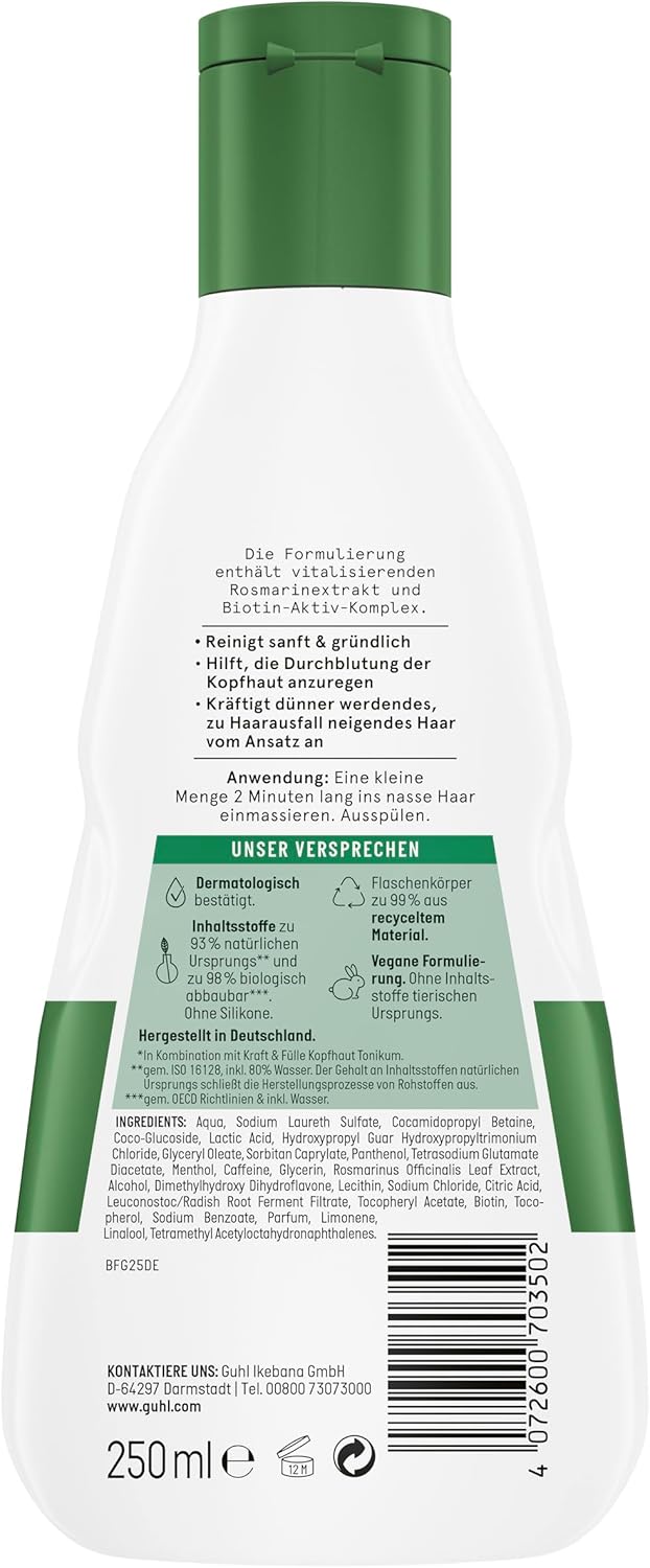 Detalle de Guhl Kraft & Abbondanza Shampoo: forza dalla radice per capelli più robusti