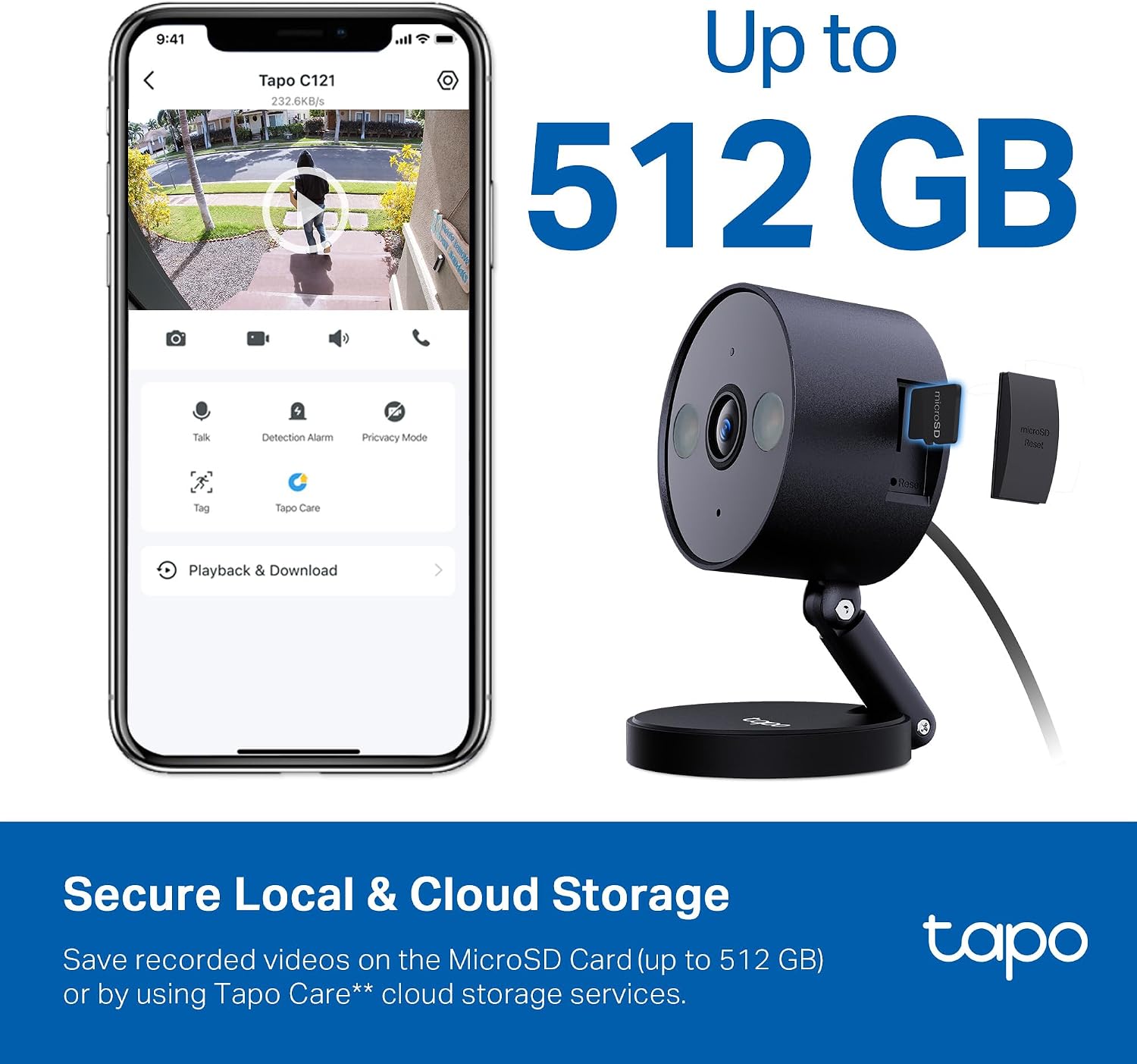 Thumbnail 4 de Tapo 2K+ Indoor/Outdoor Wired Security Camera (C121) with AI Detection and Local Storage