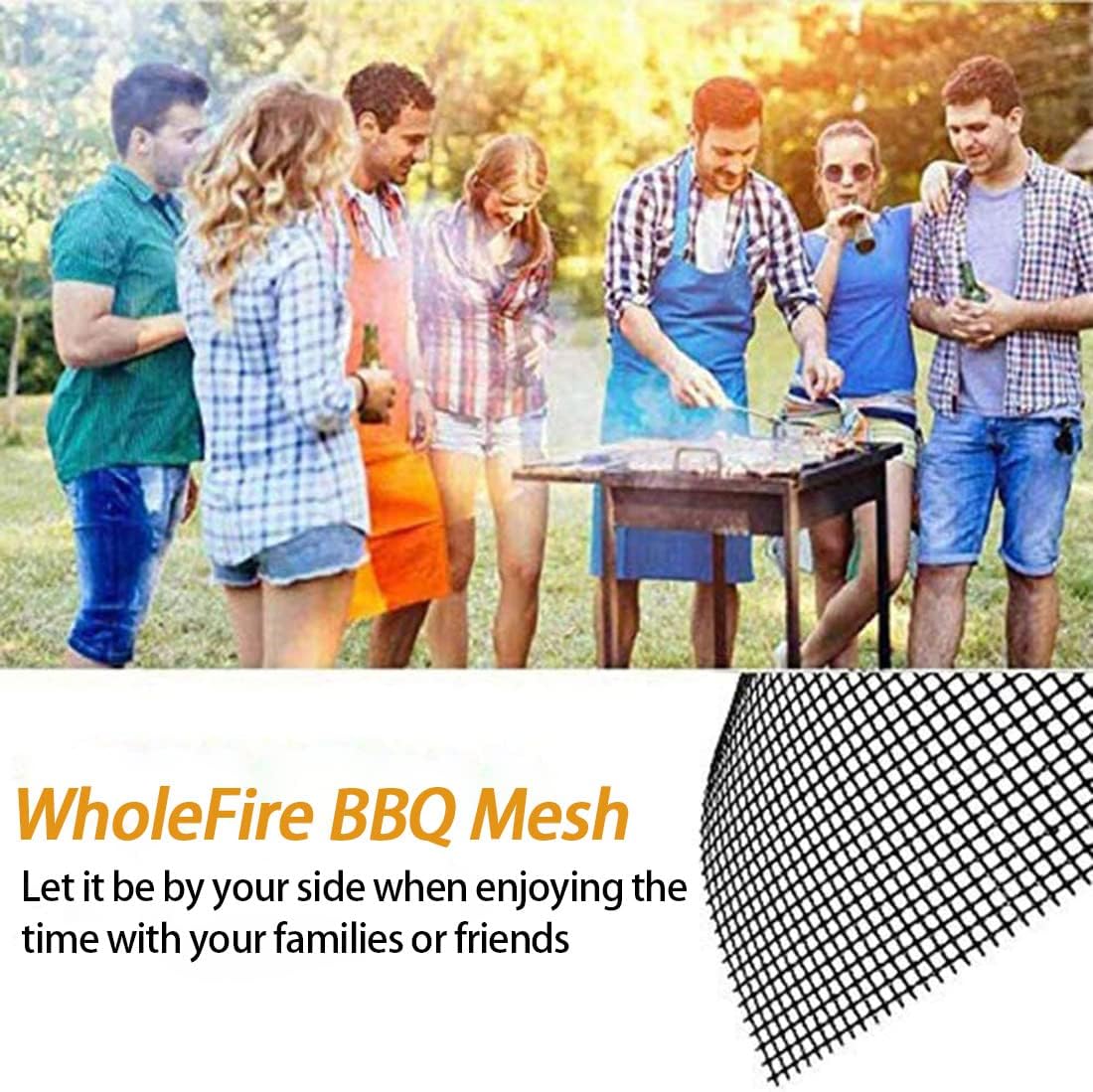 Thumbnail 6 de WholeFire JY1043 grillmattor, 6-pack i PTFE-belagd glasfiber, 40 × 33 cm