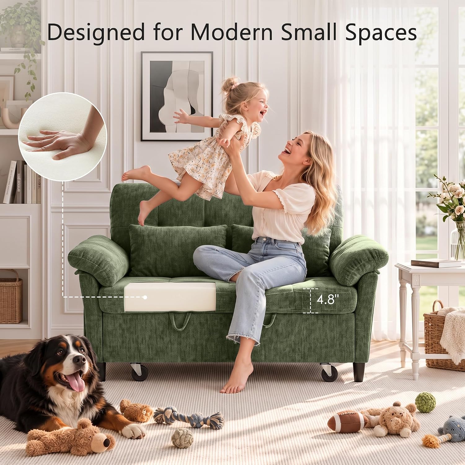 Thumbnail 6 de XANDERO Chenille Sofa Bed