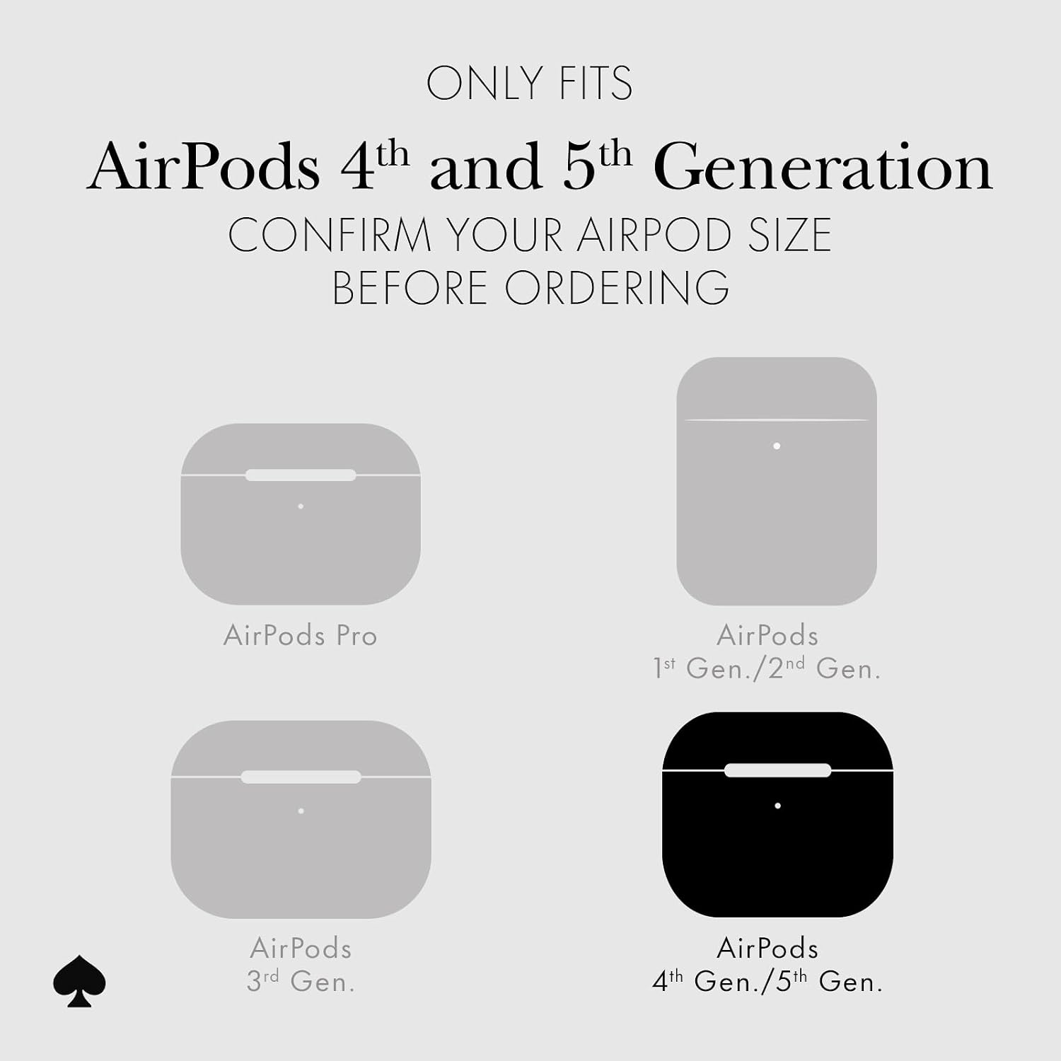 Detalle de ケイト・スペード ニューヨーク KS056508 AirPods 4ケース That Sparkle Silver、TPU製・ワイヤレス充電対応・キーリング付き