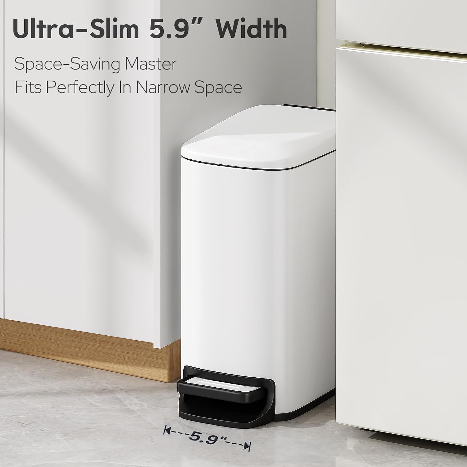 Thumbnail 1 de TIPGO Slim Bathroom Trash Can 1.6 Gal